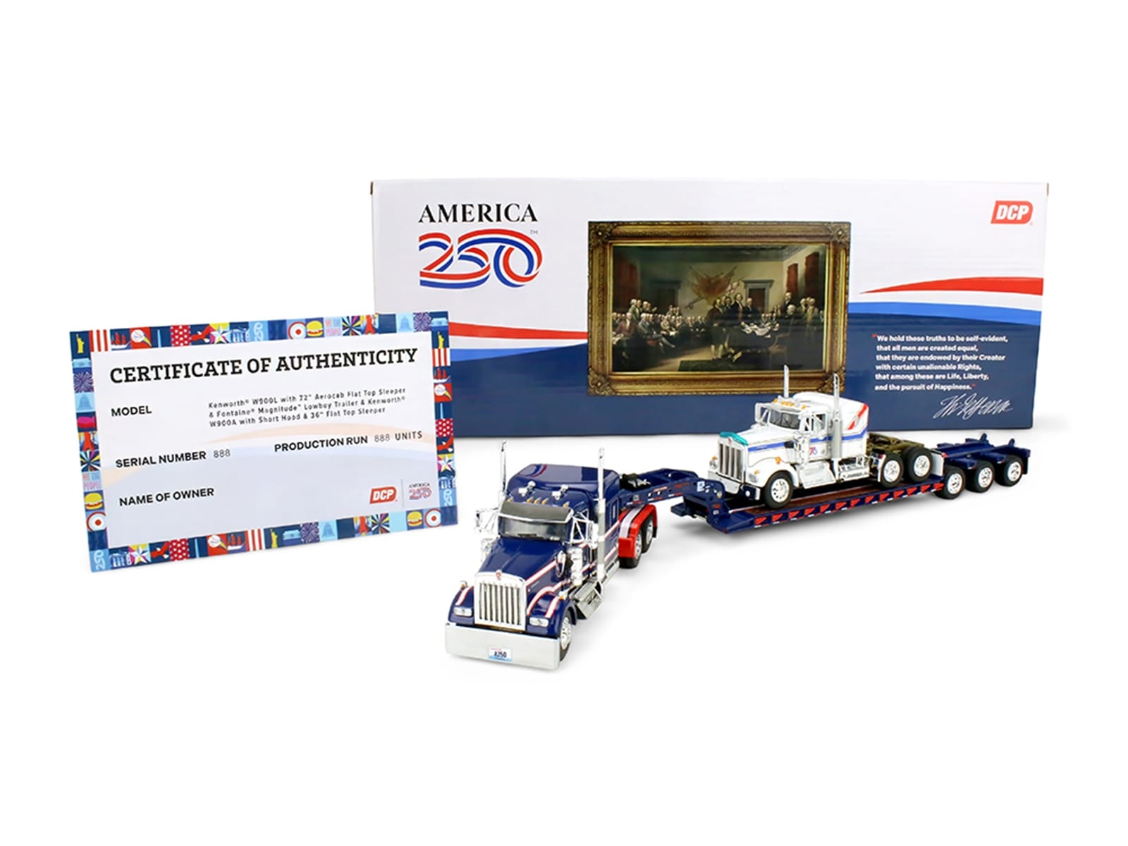 Peterbilt 379 with 70" Mid-Roof Sleeper and Wilson Silverstar Livestock Trailer "National Carriers" White "Legacy Series #5" 1/64 Diecast Model by DCP/First Gear - Image 4