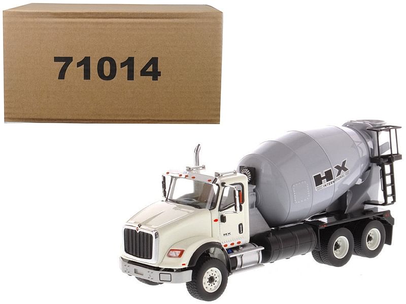 International HX615 Concrete Mixer White with Grey Mixer Drum 1/50 Diecast Model by Diecast Masters