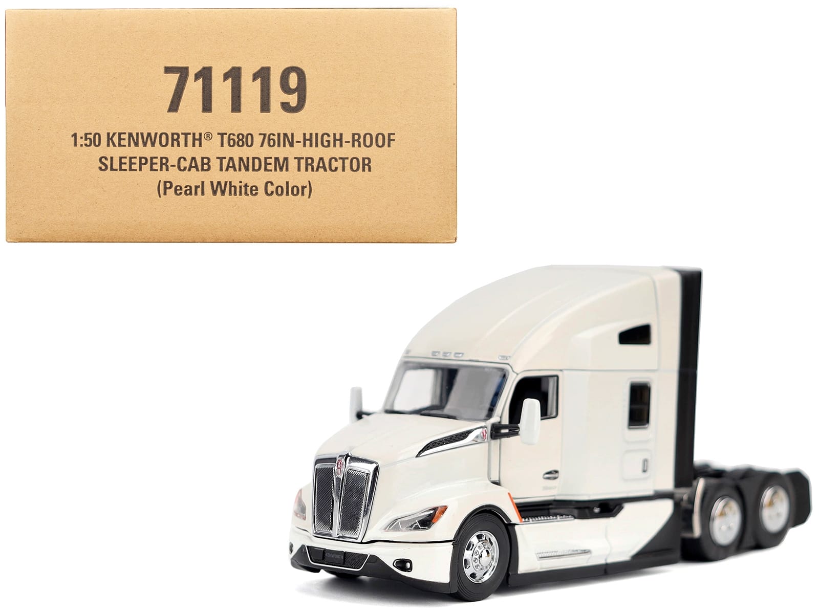 Kenworth T680 Truck Tractor Pearl White "Transport Series" 1/50 Diecast Model by Diecast Masters - Image 4