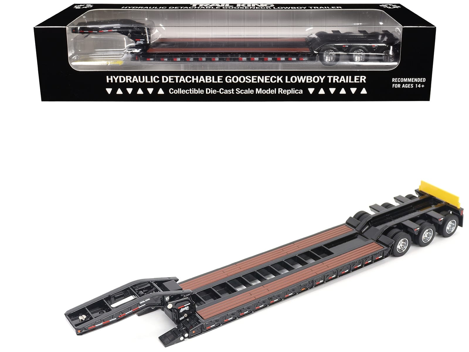Trail King TK120 Hydraulic Detachable Gooseneck Lowboy Trailer Black (Regular Version) "Transport Series" 1/50 Diecast Model by Diecast Masters - Image 5
