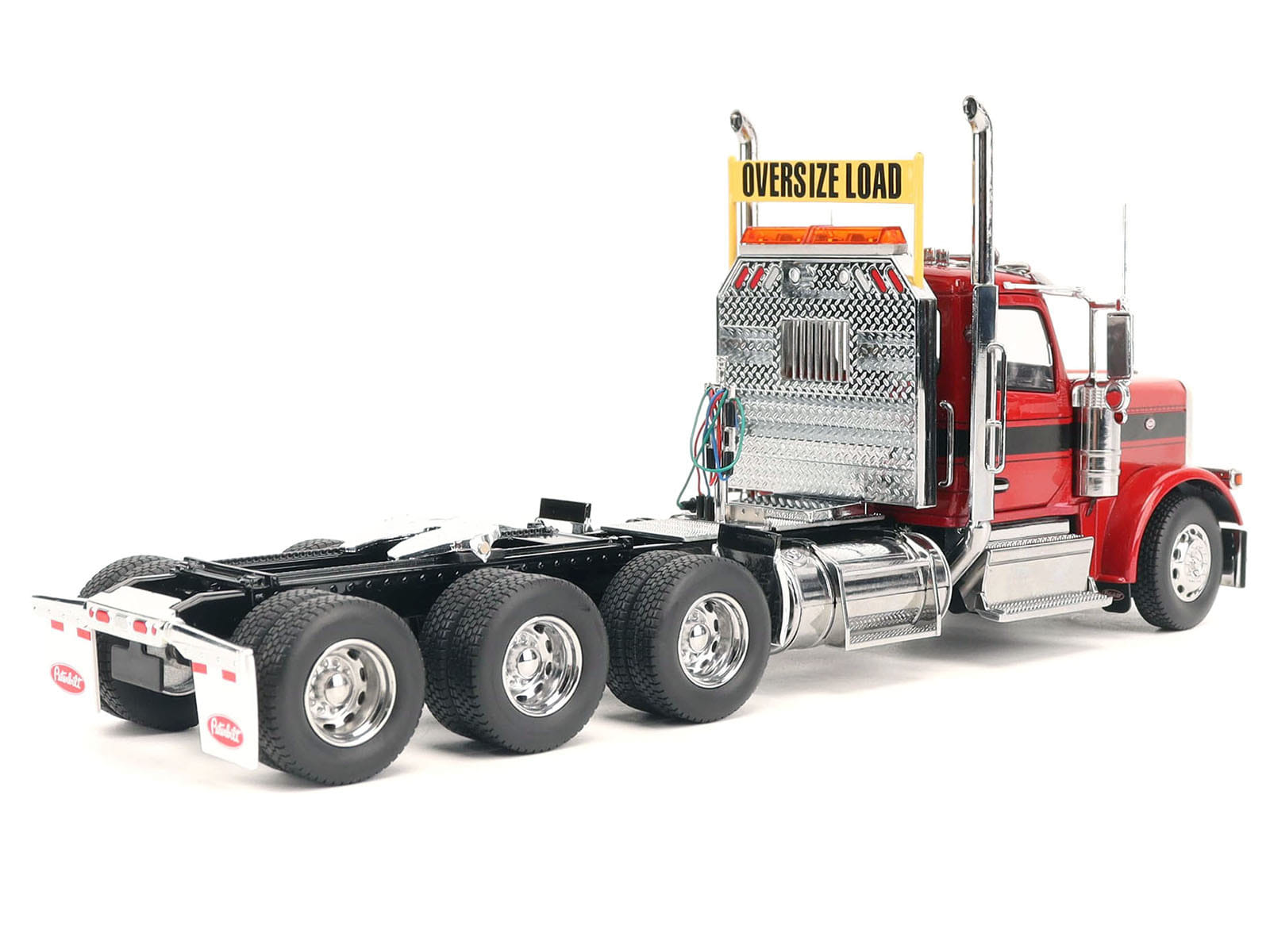 Peterbilt 589 Tridem-Axle Truck Tractor with Day Cab Legendary Red "Transport Series" 1/32 Diecast Model by Diecast Masters - Image 3