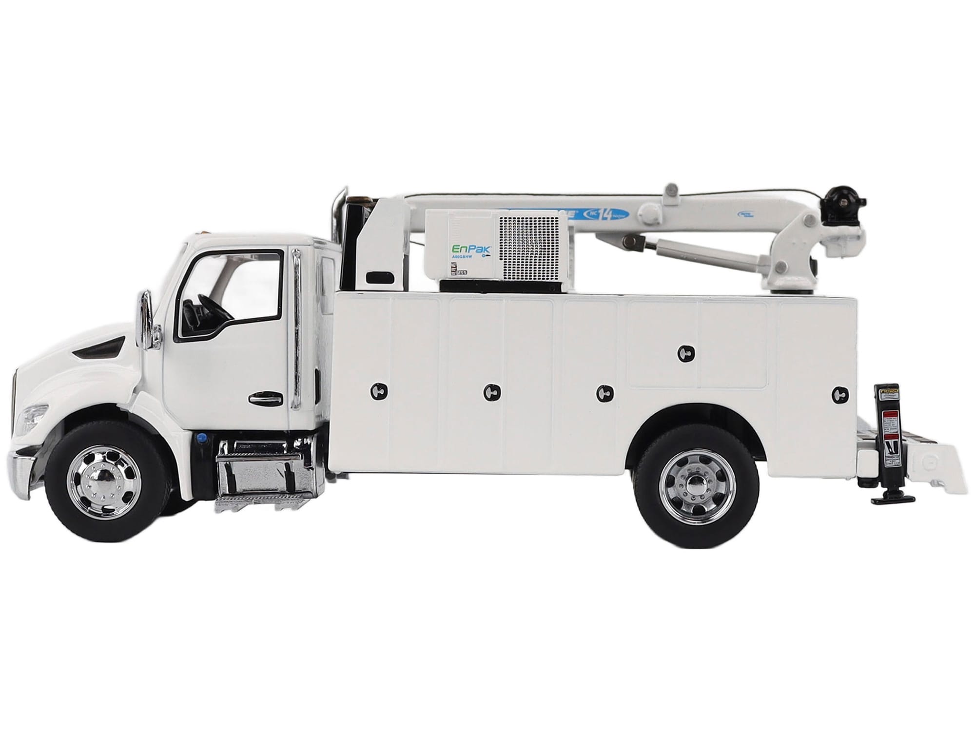 Kenworth T380 Auto-Crane Titan 85-Body HC14-Crane Work Truck with Miller EnPak White "Transport Series" 1/50 Diecast Model by Diecast Masters - Image 3