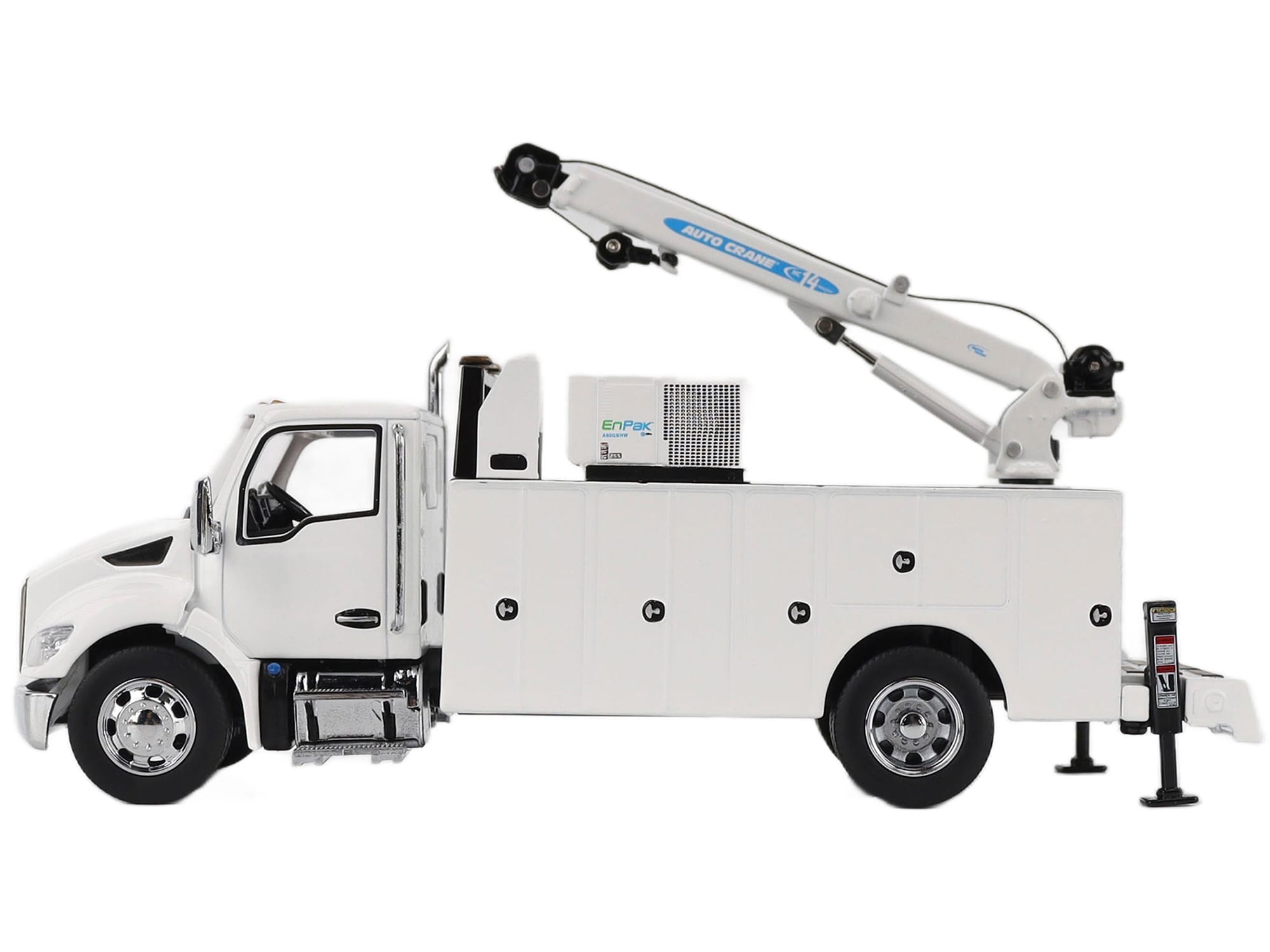 Kenworth T380 Auto-Crane Titan 85-Body HC14-Crane Work Truck with Miller EnPak White "Transport Series" 1/50 Diecast Model by Diecast Masters - Image 4