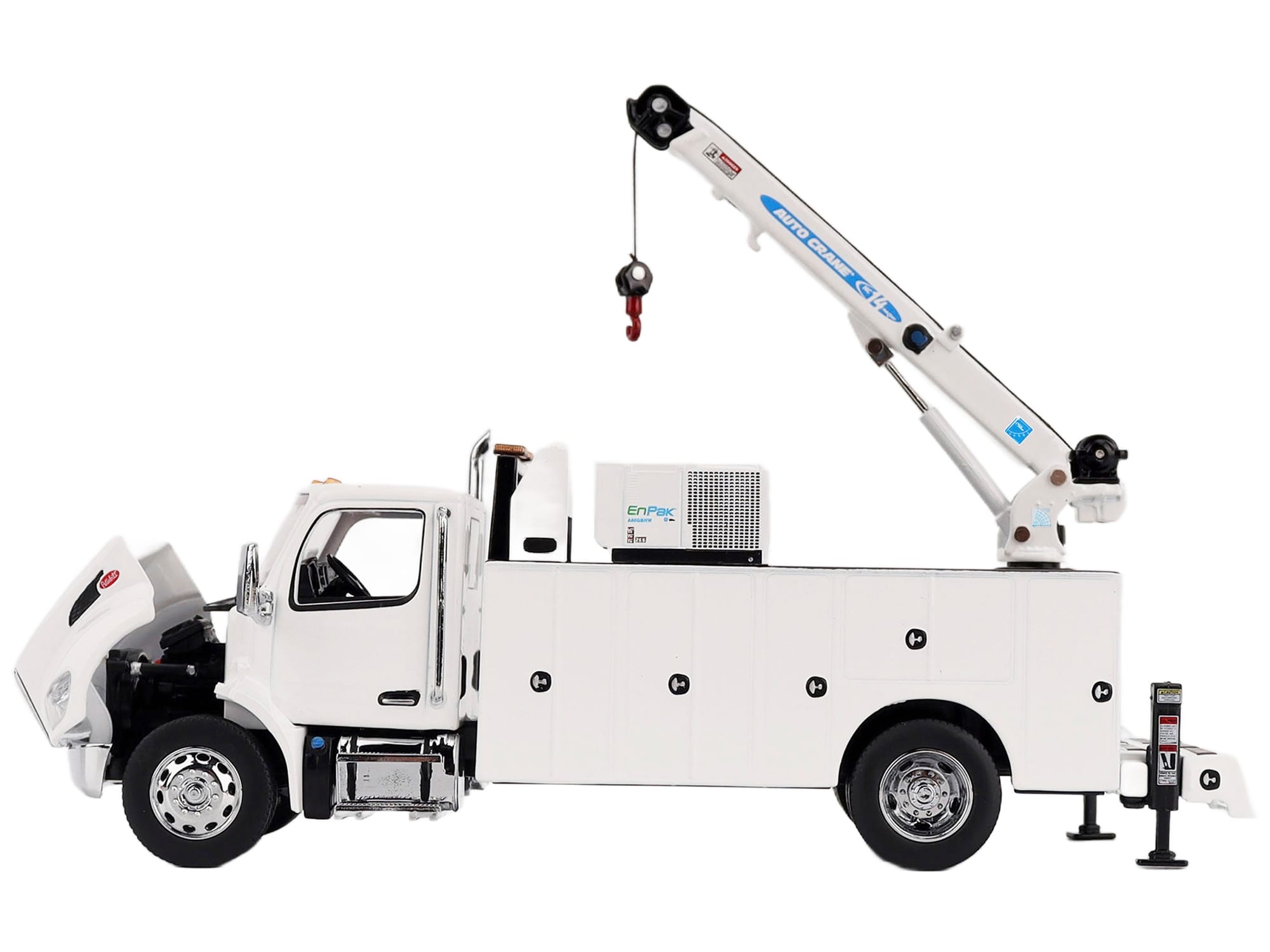 Peterbilt 536 Auto-Crane Titan 85-Body HC14-Crane Work Truck with Miller EnPak White "Transport Series" 1/50 Diecast Model by Diecast Masters - Image 2