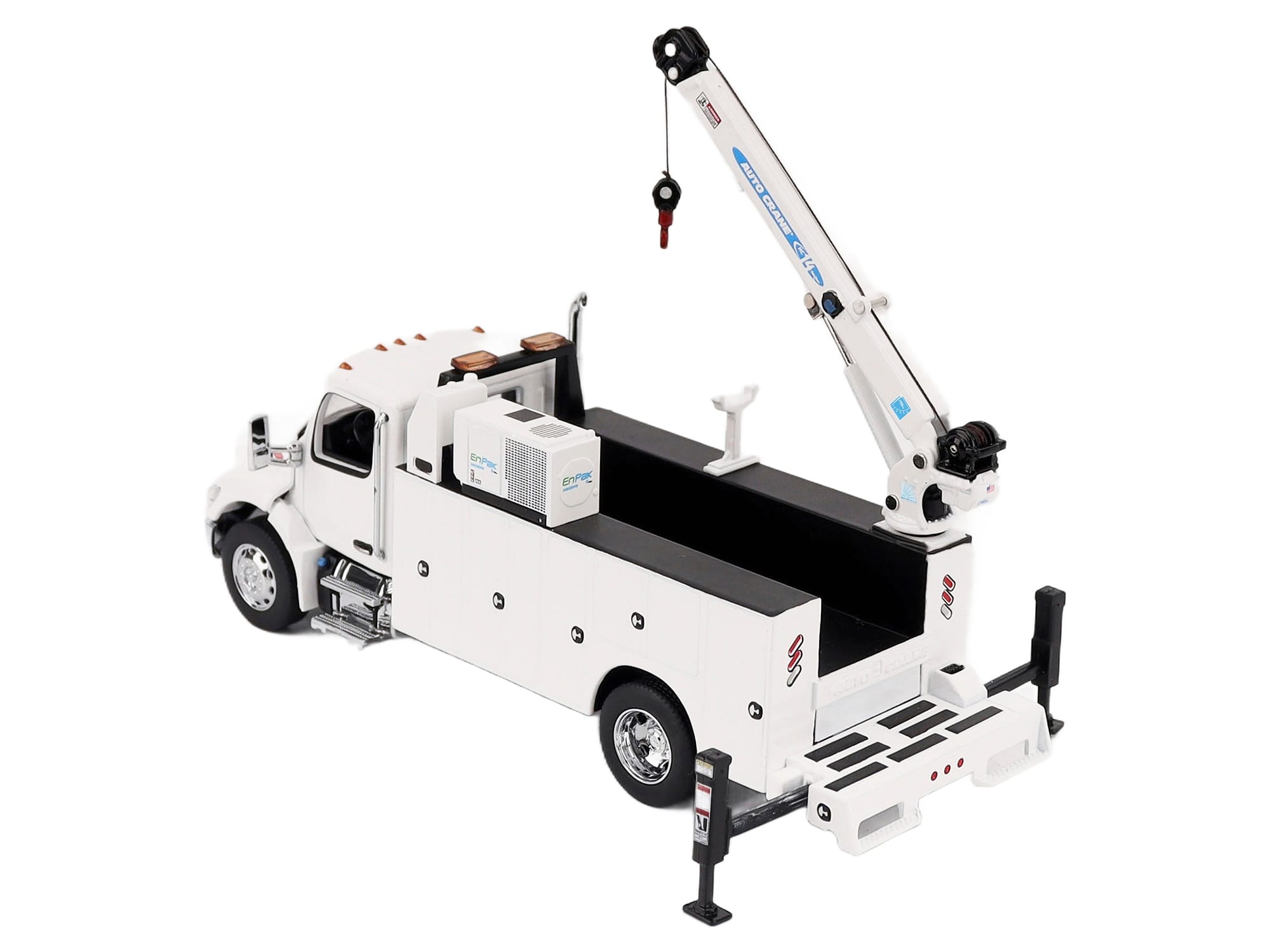 Peterbilt 536 Auto-Crane Titan 85-Body HC14-Crane Work Truck with Miller EnPak White "Transport Series" 1/50 Diecast Model by Diecast Masters - Image 4