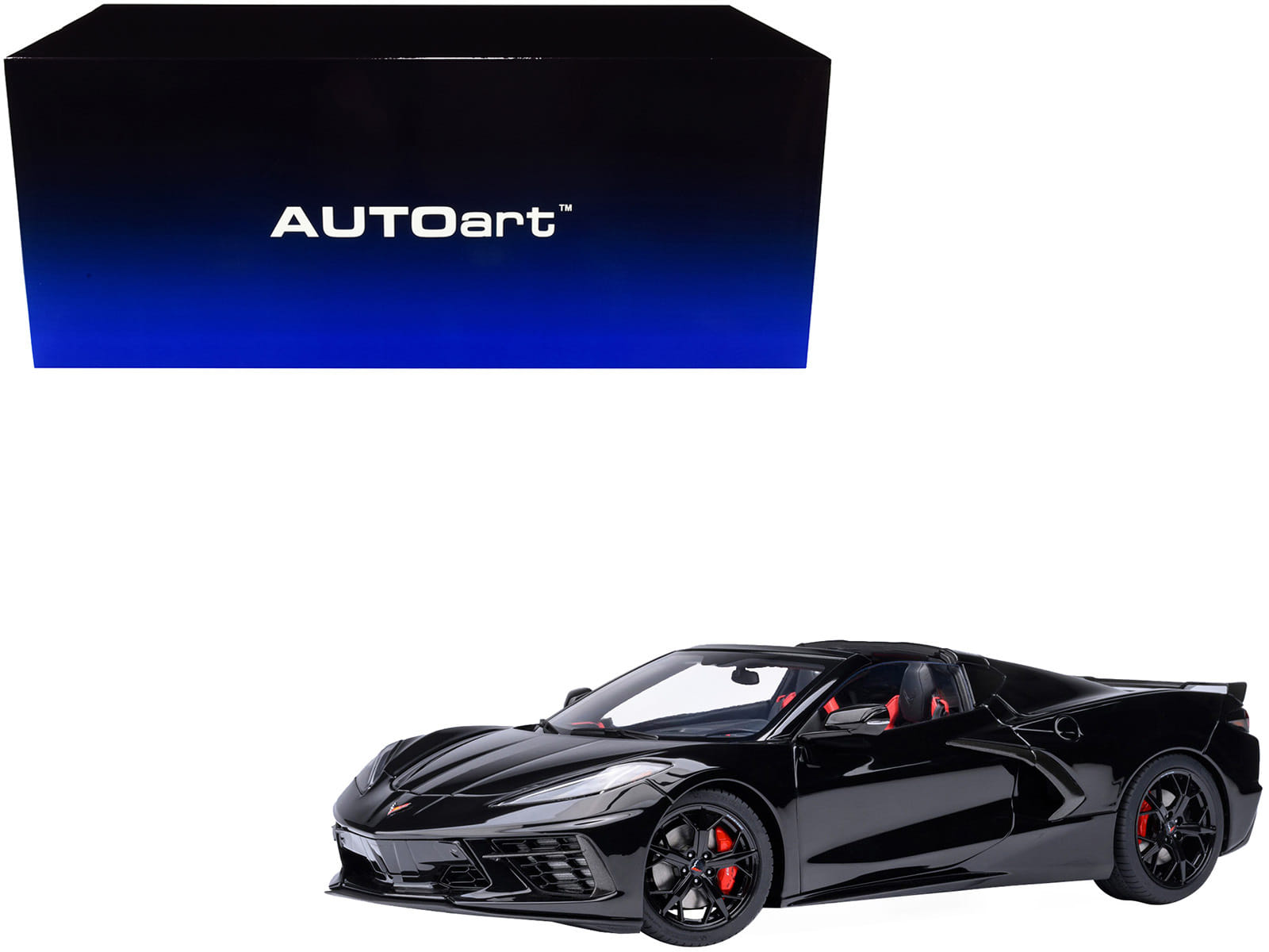 2020 Chevrolet Corvette C8 Stingray Black 1/18 Model Car by Autoart - Image 4