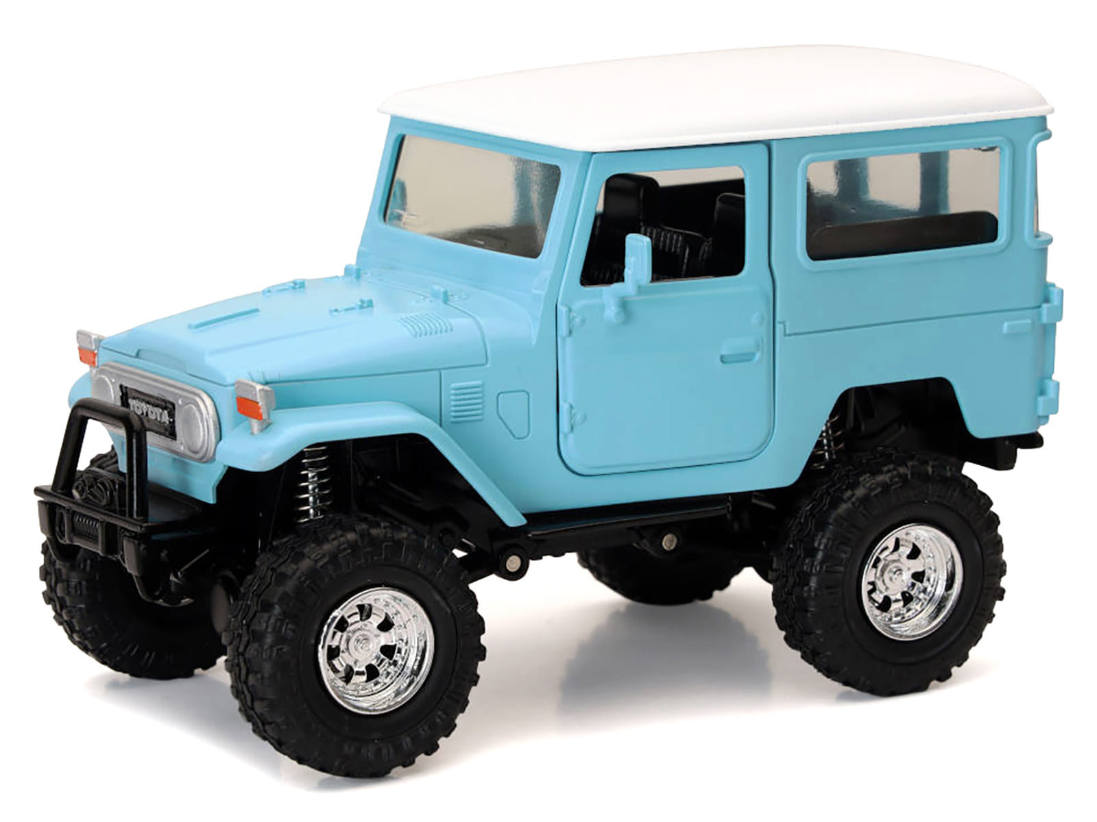 Toyota Land Cruiser FJ40 Light Blue with White Top "Xtreme Off-Road" Series 1/24 Diecast Model by New Ray - Image 2