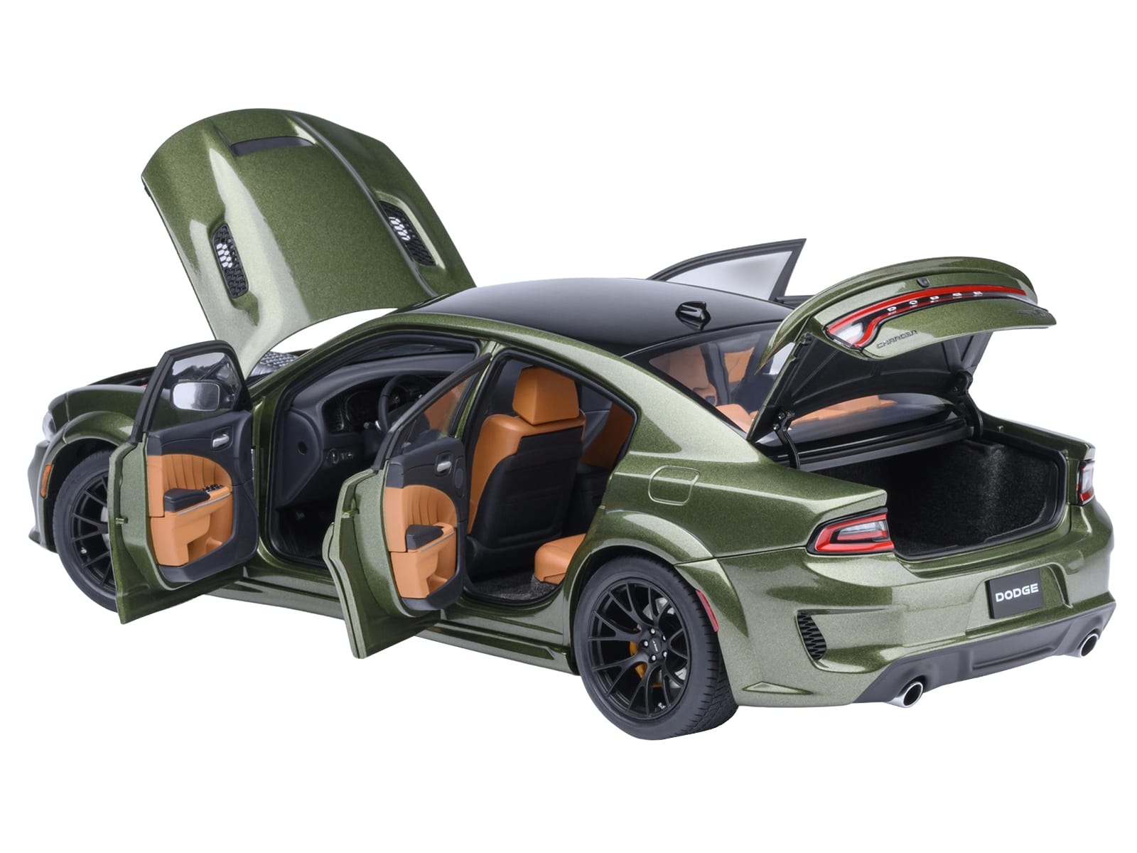 Dodge Charger SRT Hellcat Redeye F8 Green Metallic with Matt Black Top 1/18 Model Car by Autoart - Image 2