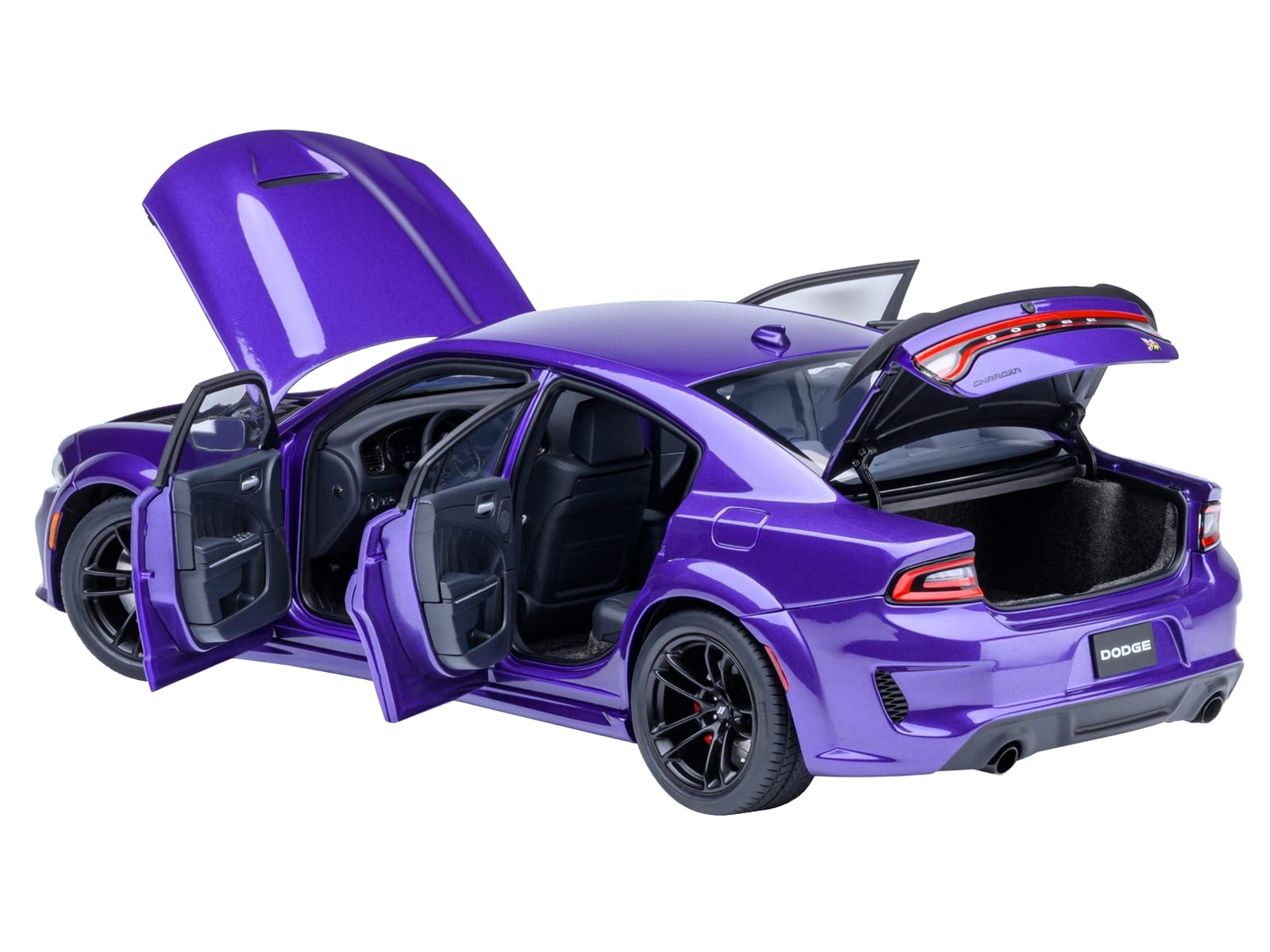 Dodge Charger Scat Pack Widebody Plum Crazy Purple Metallic 1/18 Model Car by Autoart - Image 2