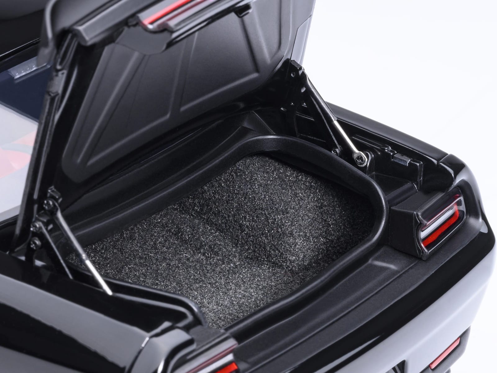 2023 Dodge Challenger SRT Super Stock Pitch Black with Red Interior 1/18 Model Car by Autoart - Image 5