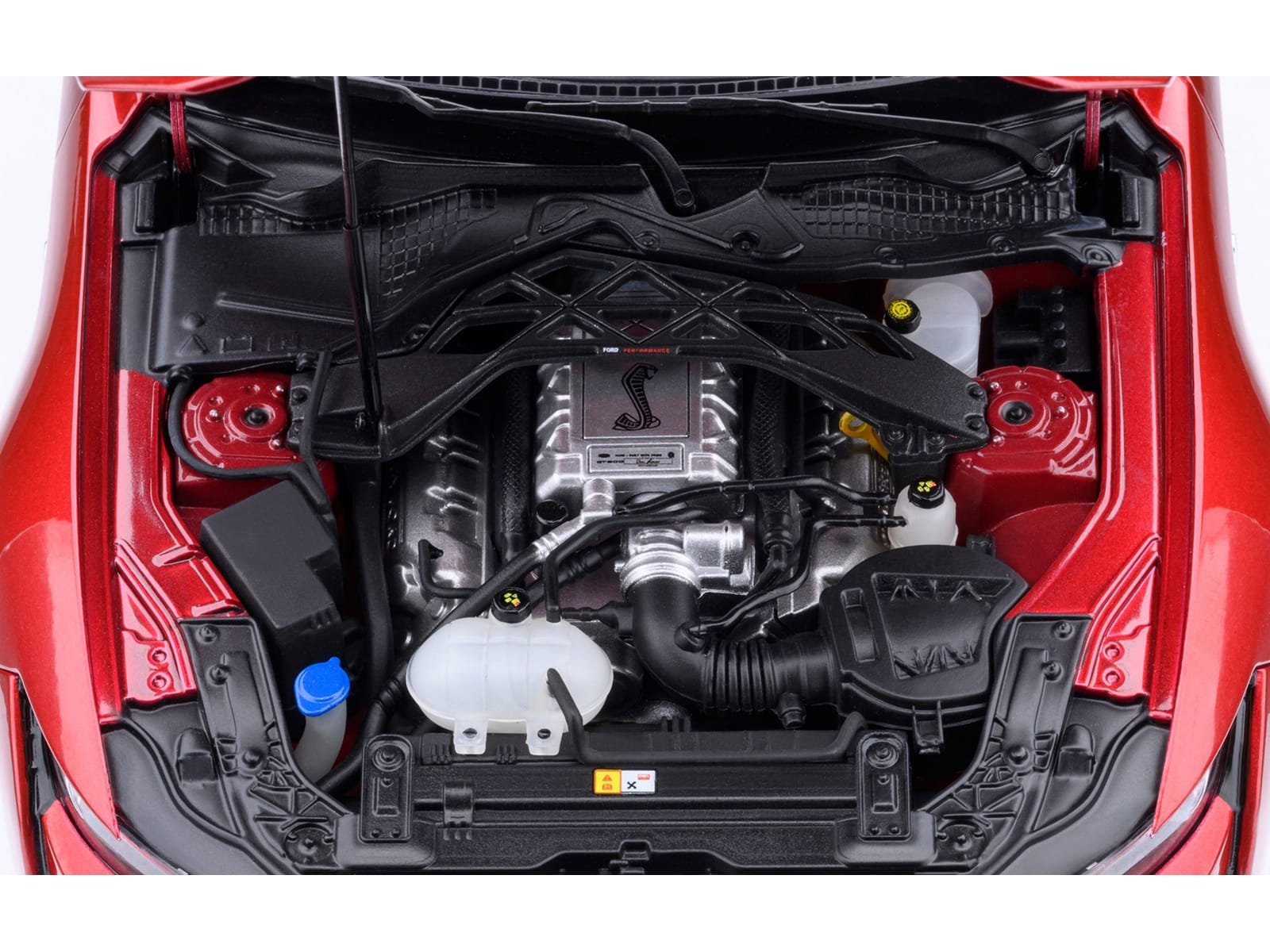 Ford Mustang Shelby GT500 Rapid Red Metallic with Black Stripes 1/18 Model Car by Autoart - Image 3