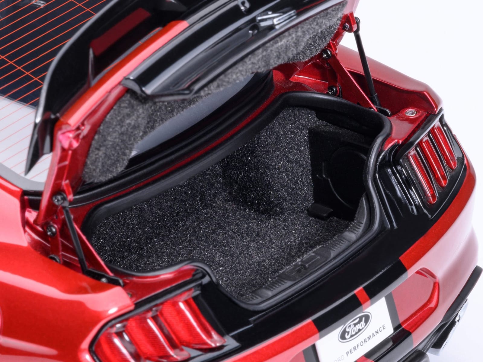 Ford Mustang Shelby GT500 Rapid Red Metallic with Black Stripes 1/18 Model Car by Autoart - Image 5