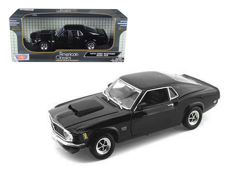 1970 Ford Mustang Boss 429 Black 1/18 Diecast Model Car by Motormax