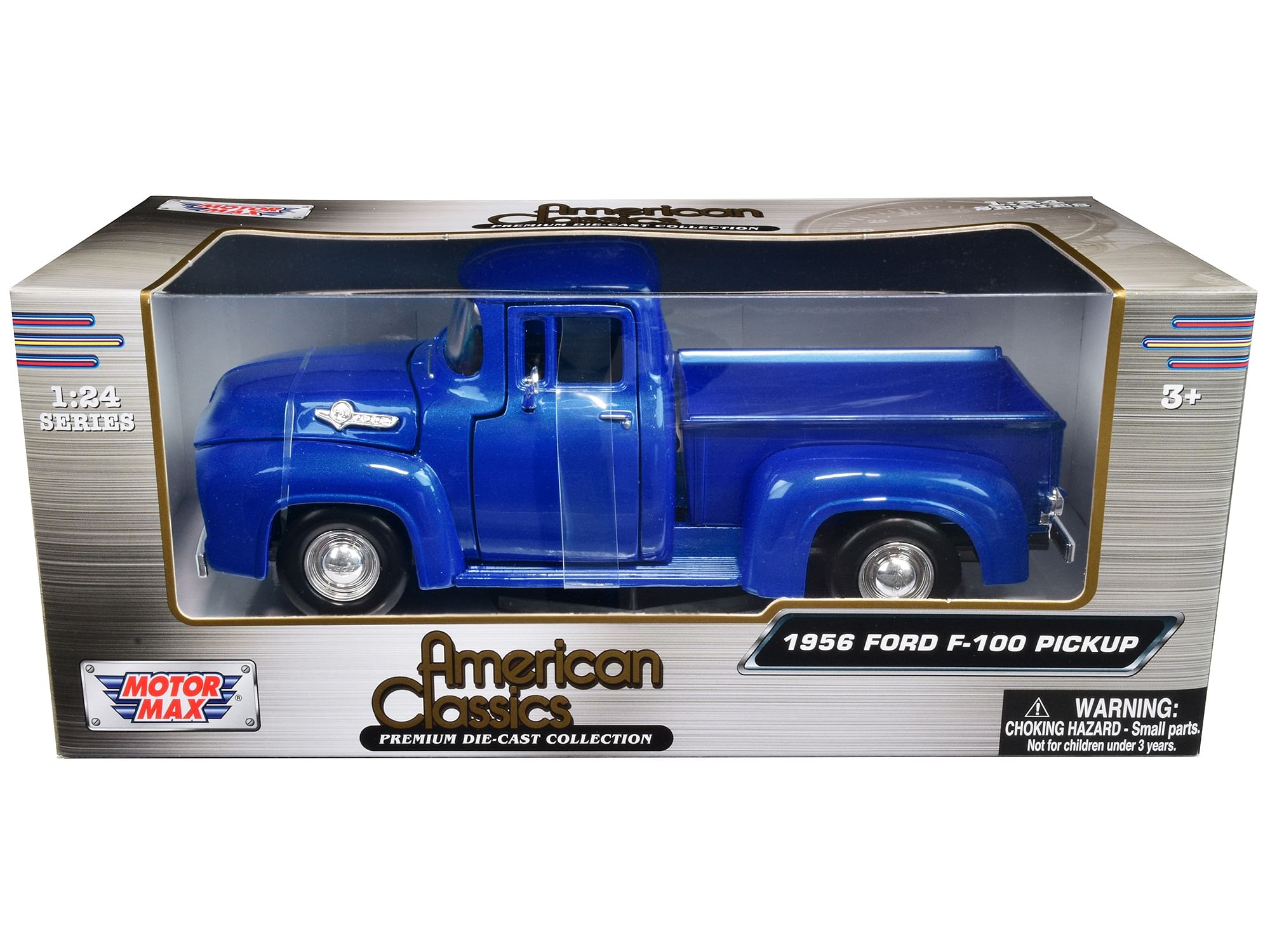 1956 Ford F-100 Pickup Truck Blue Metallic “American Classics” Series 1/24 Diecast Model Car by Motormax