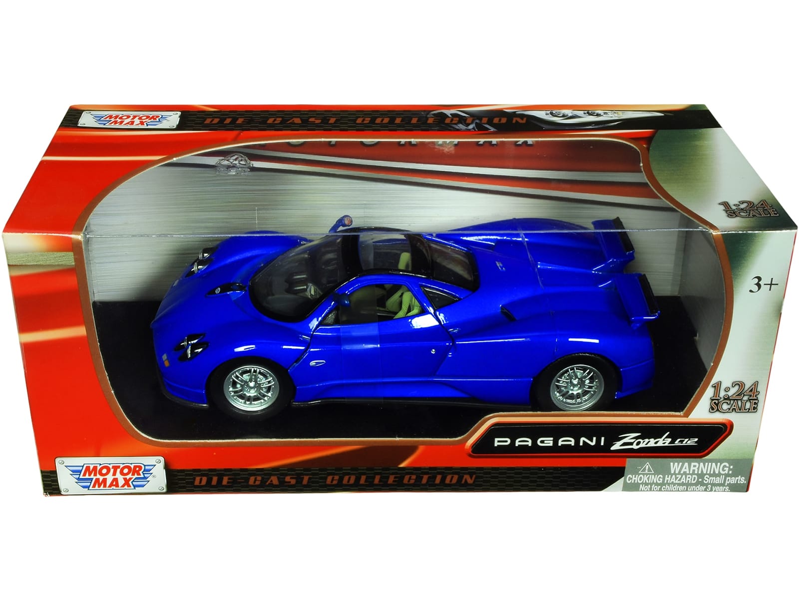 Pagani Zonda C12 Blue 1/24 Diecast Car Model by Motormax