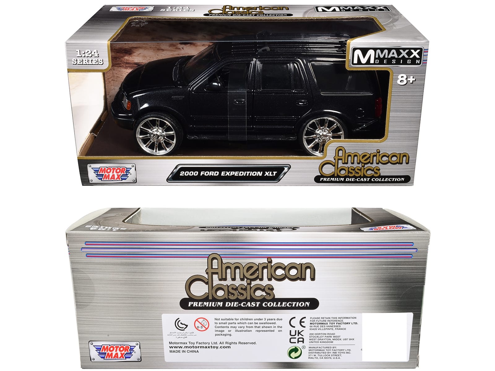 2000 Ford Expedition XLT Black Metallic "Maxx Design" "American Classics" Series 1/24 Diecast Model Car by Motormax - Image 3