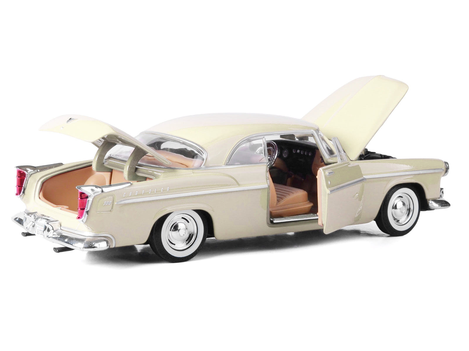 1955 Chrysler C300 Cream "Timeless Legends" Series 1/24 Diecast Model Car by Motormax - Image 2