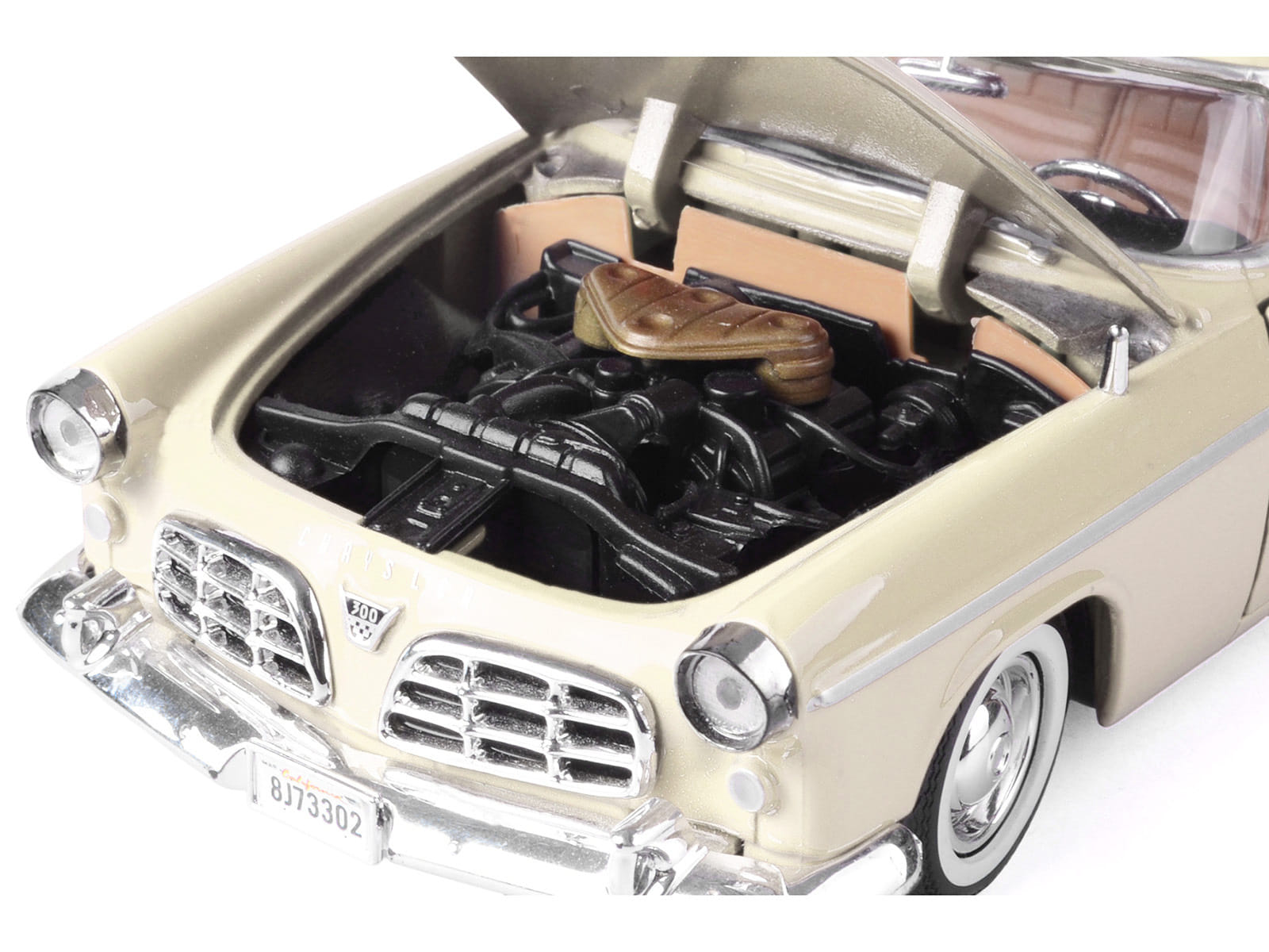 1955 Chrysler C300 Cream "Timeless Legends" Series 1/24 Diecast Model Car by Motormax - Image 3