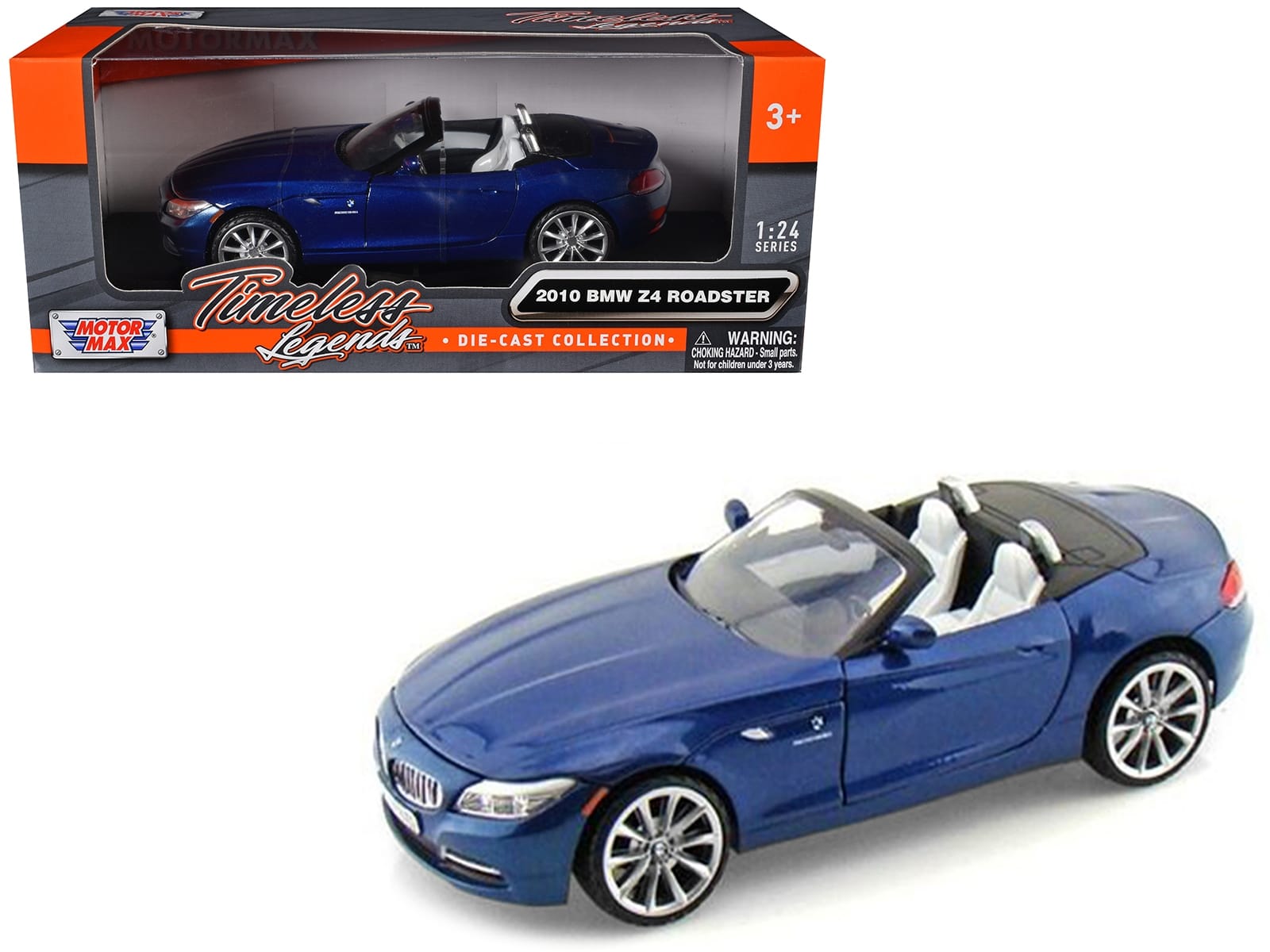 2010 BMW Z4 Convertible Blue 1/24 Diecast Model Car by Motormax