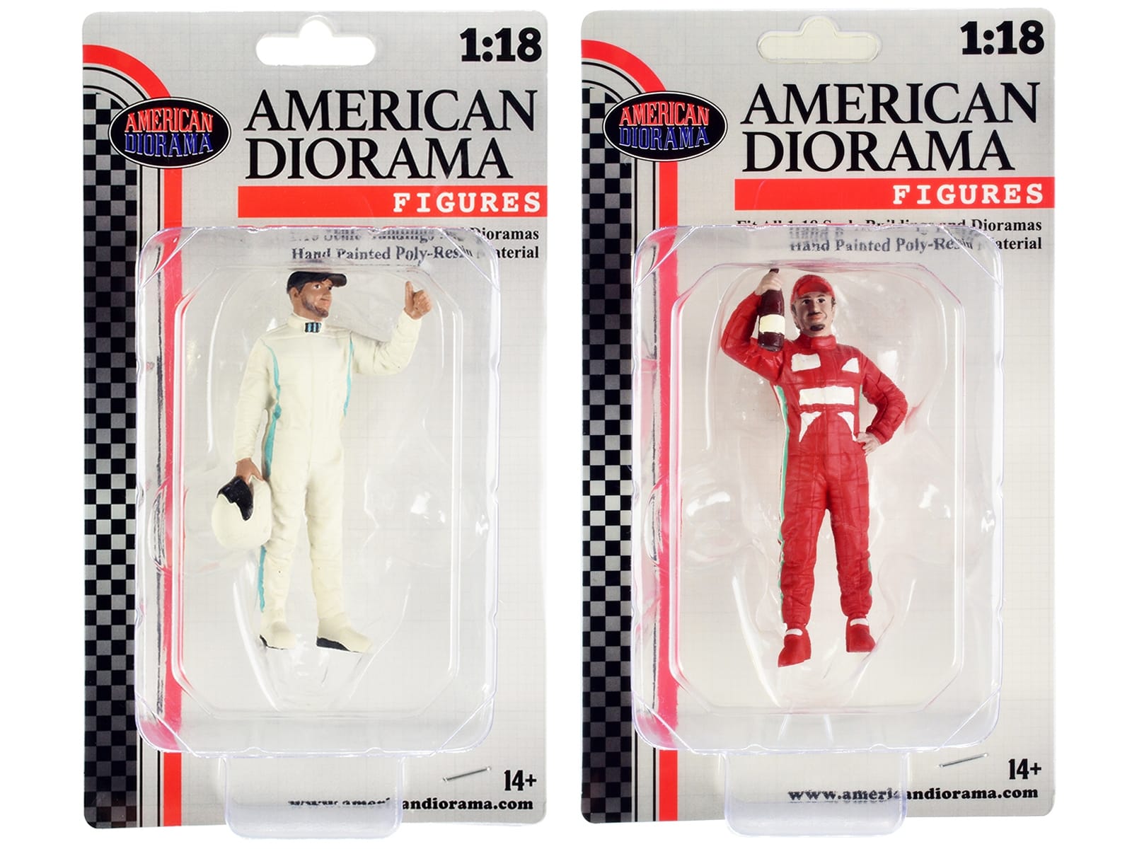"Racing Legends" 2000's Figures A and B Set of 2 for 1/18 Scale Models by American Diorama - Image 4