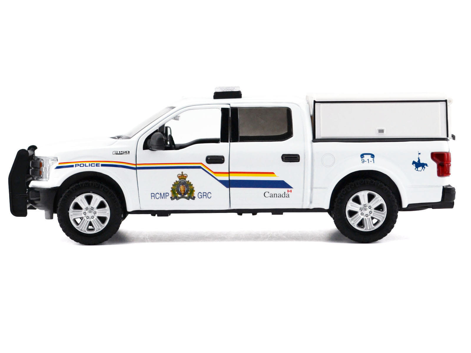 2019 Ford F-150 Lariat Crew Cab Pickup Truck with Camper Box "Royal Canadian Mounted Police" White "Law Enforcement and Public Service" Series 1/27 Diecast Model Car by Motormax - Image 2