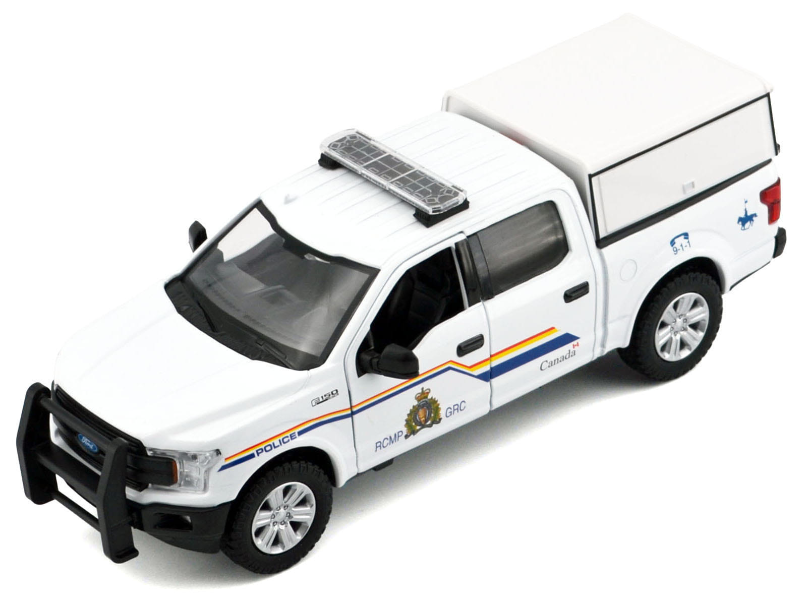 2019 Ford F-150 Lariat Crew Cab Pickup Truck with Camper Box "Royal Canadian Mounted Police" White "Law Enforcement and Public Service" Series 1/27 Diecast Model Car by Motormax - Image 3