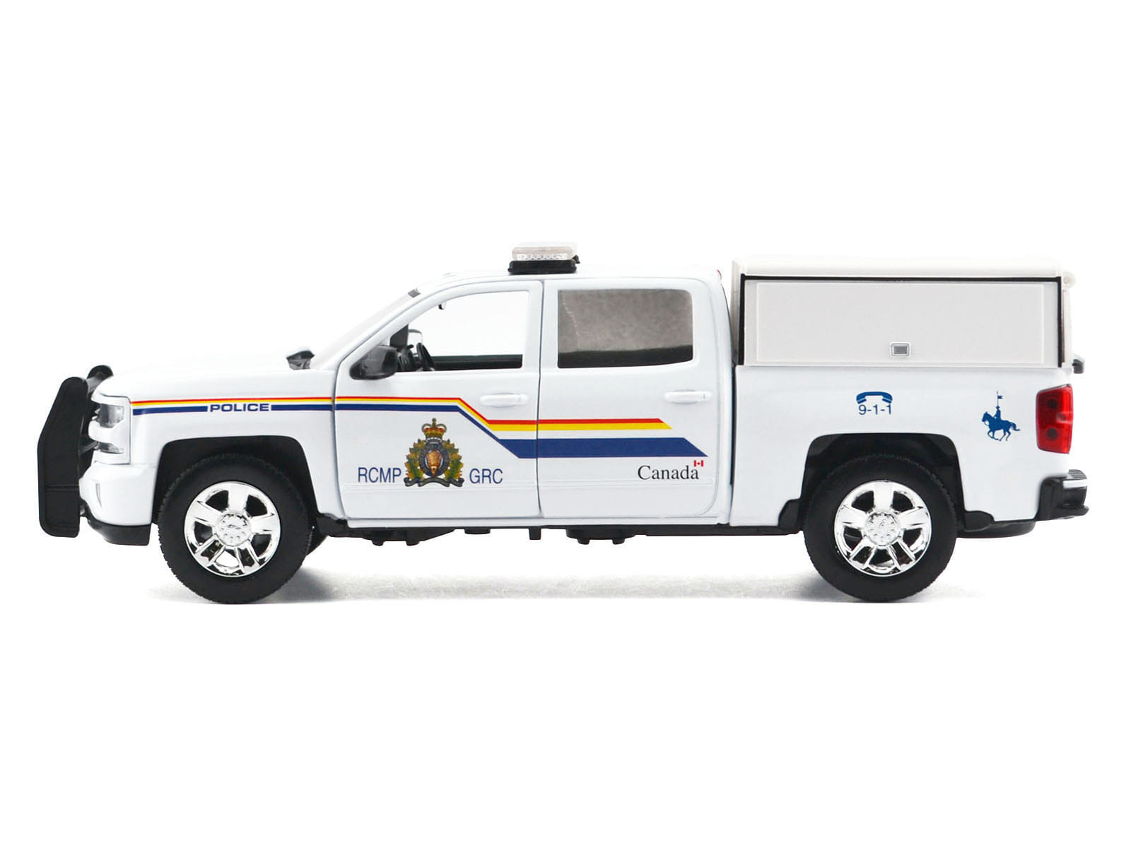 2017 Chevrolet Silverado 1500 LT Z71 Crew Cab Pickup Truck with Camper Box "Royal Canadian Mounted Police" White "Law Enforcement and Public Service" Series 1/27 Diecast Model Car by Motormax - Image 2