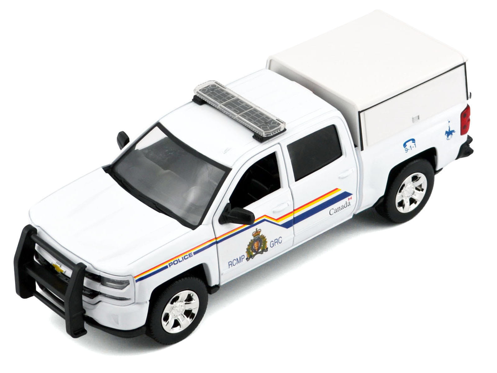 2017 Chevrolet Silverado 1500 LT Z71 Crew Cab Pickup Truck with Camper Box "Royal Canadian Mounted Police" White "Law Enforcement and Public Service" Series 1/27 Diecast Model Car by Motormax - Image 3