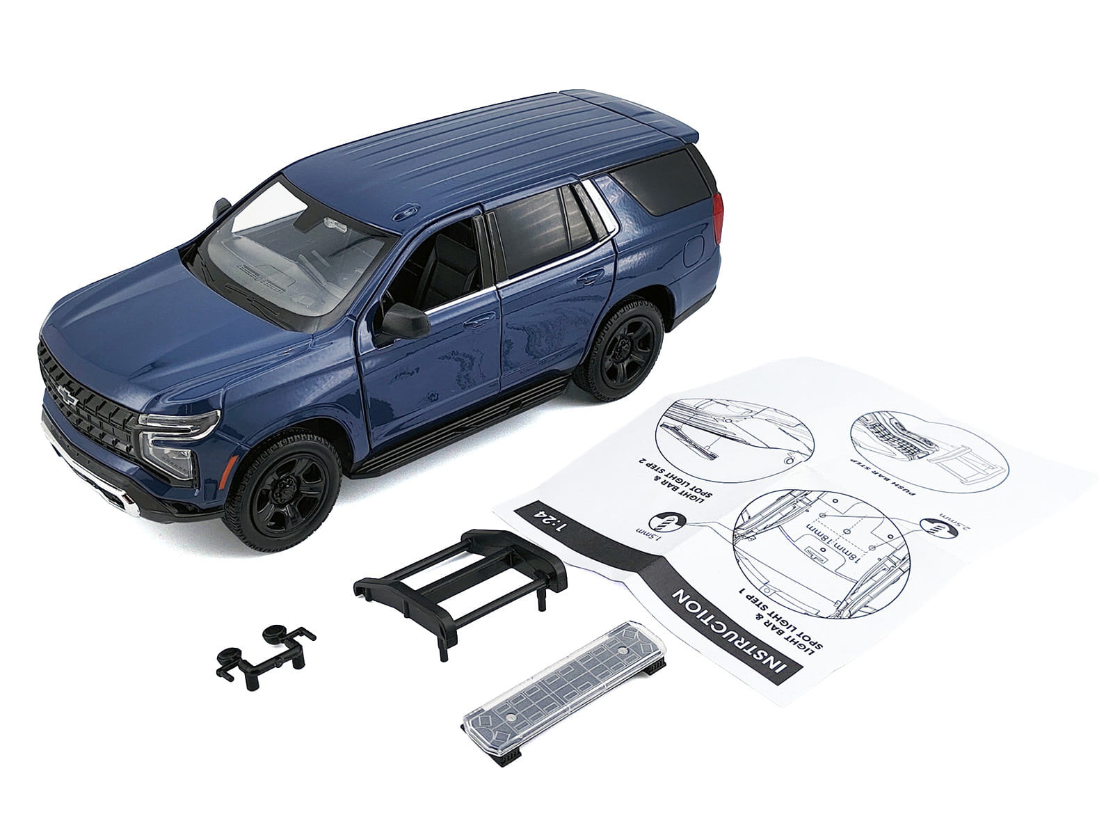 2025 Chevrolet Tahoe PPV Dark Blue "Custom Builder's Kit - Law Enforcement and Public Service" Series 1/24 Diecast Model Car by Motormax - Image 2
