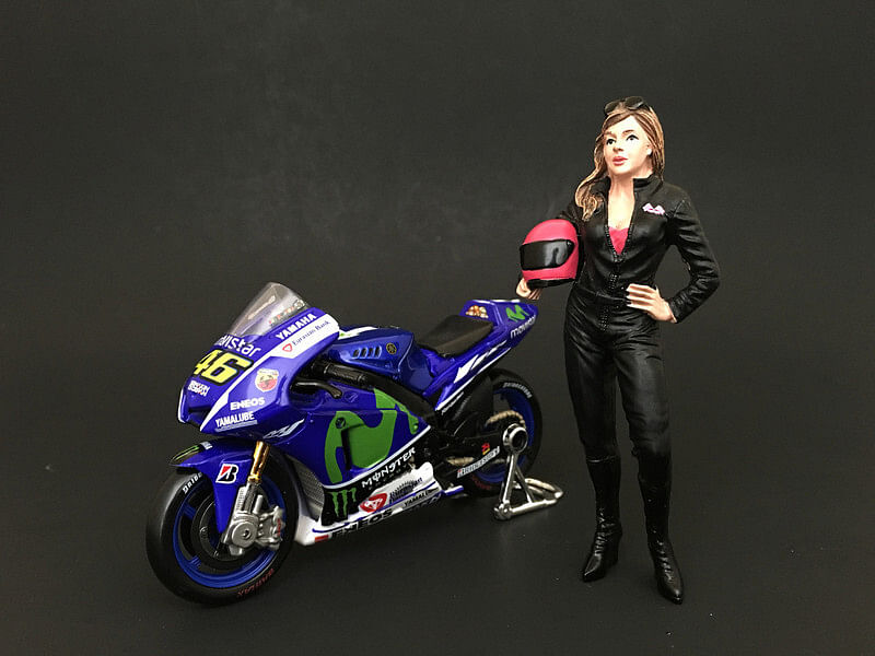 Female Biker Figure For 1:24 Scale Models by American Diorama