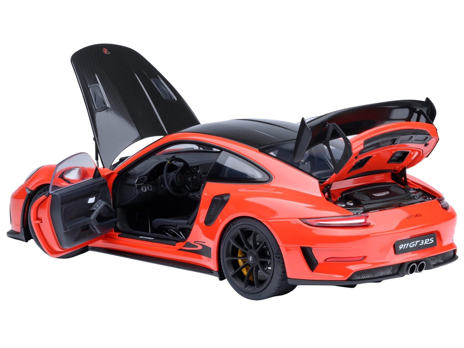 Porsche 911 (991.2) GT3 RS Weissach Lava Orange with Carbon Hood and Top 1/18 Model Car by Autoart - Image 2