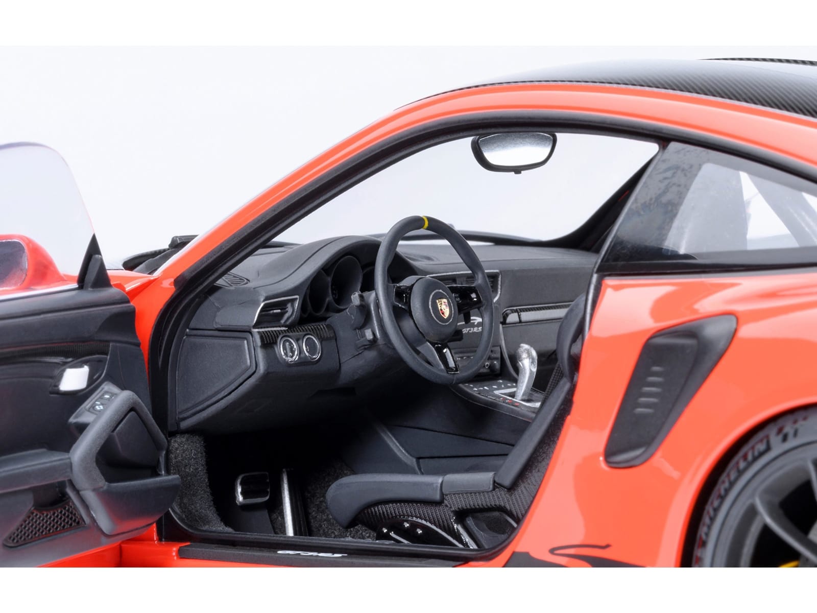 Porsche 911 (991.2) GT3 RS Weissach Lava Orange with Carbon Hood and Top 1/18 Model Car by Autoart - Image 4