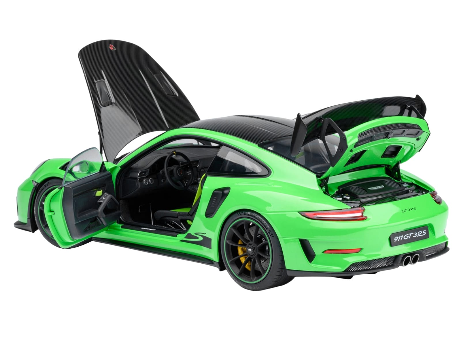 Porsche 911 (991.2) GT3 RS Weissach Lizard Green with Carbon Hood and Top 1/18 Model Car by Autoart - Image 2