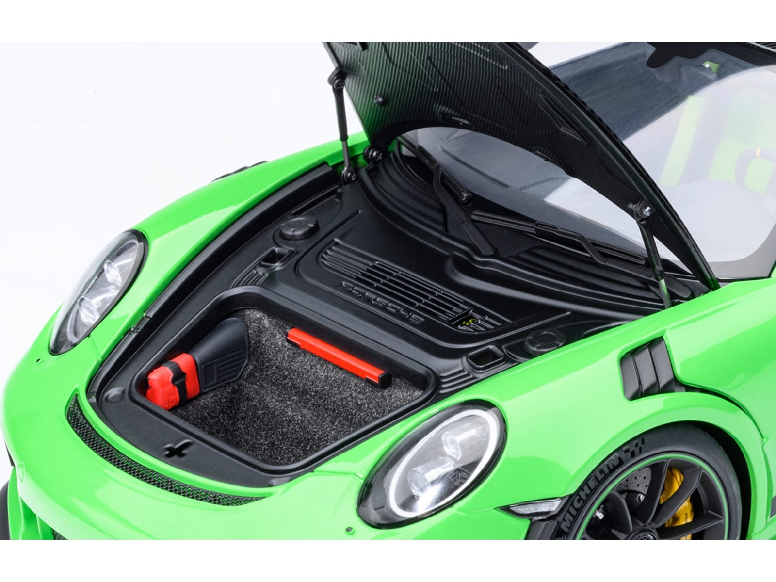 Porsche 911 (991.2) GT3 RS Weissach Lizard Green with Carbon Hood and Top 1/18 Model Car by Autoart - Image 3