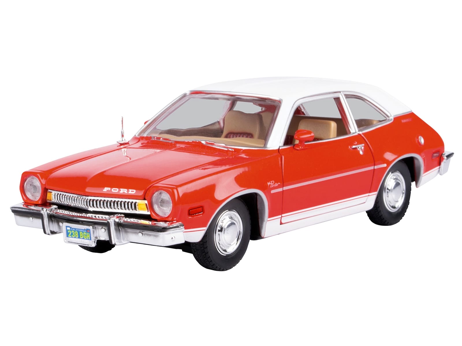 1974 Ford Pinto Orange with White Top "Forgotten Classics" Series 1/24 Diecast Model Car by Motormax - Image 2