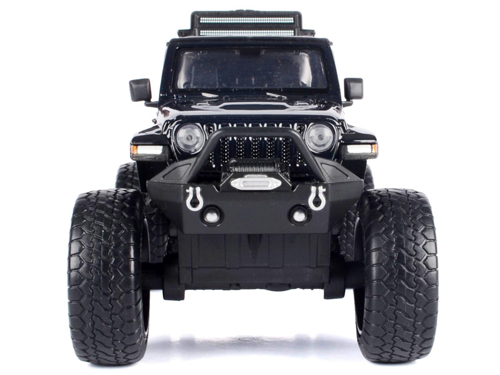 2021 Jeep Gladiator Rubicon Off-Road Pickup Truck Black with Matt Black Top "Off Road" Series 1/27 Diecast Model Car by Motormax - Image 4