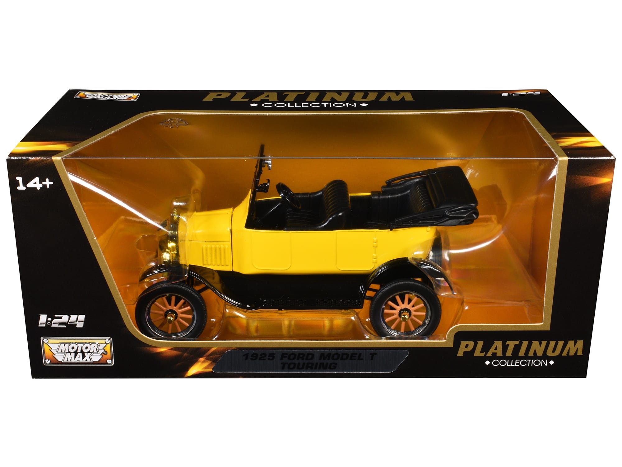 1925 Ford Model T Touring Yellow "Platinum Collection" Series 1/24 Diecast Model Car by Motormax