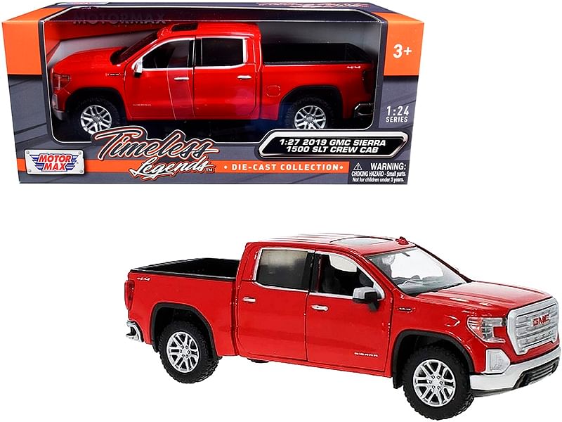 2019 GMC Sierra 1500 SLT Crew Cab Pickup Truck Red 1/24-1/27 Diecast Model Car by Motormax