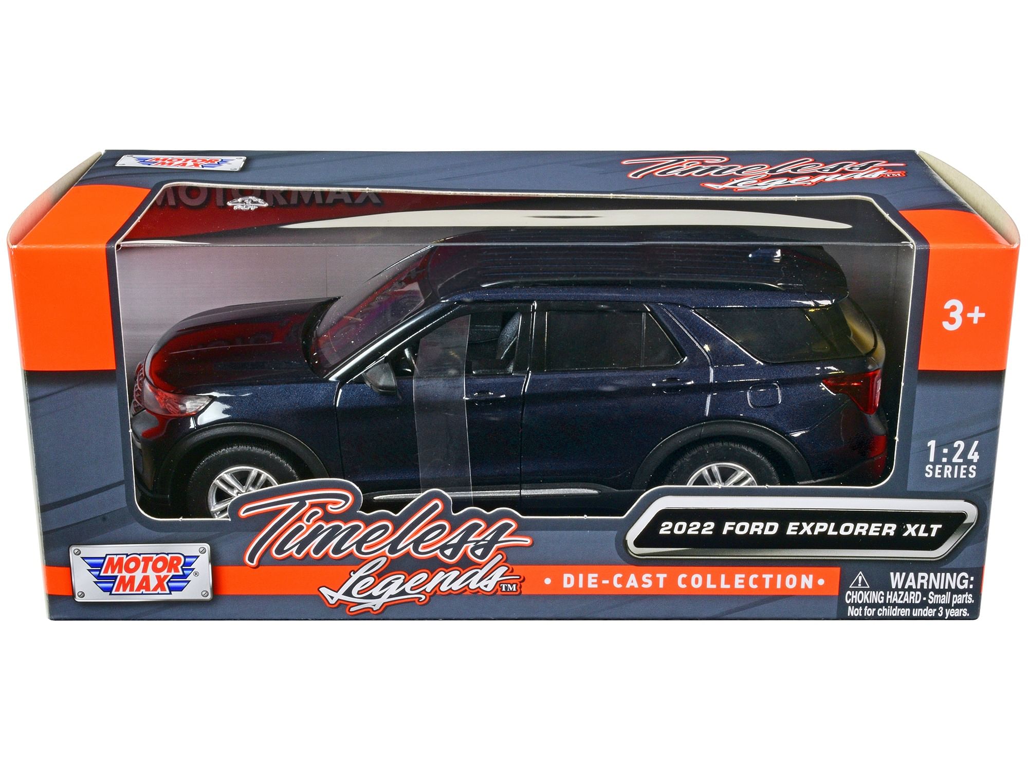 2022 Ford Explorer XLT Dark Blue Metallic “Timeless Legends” Series 1/24 Diecast Model Car by Motormax