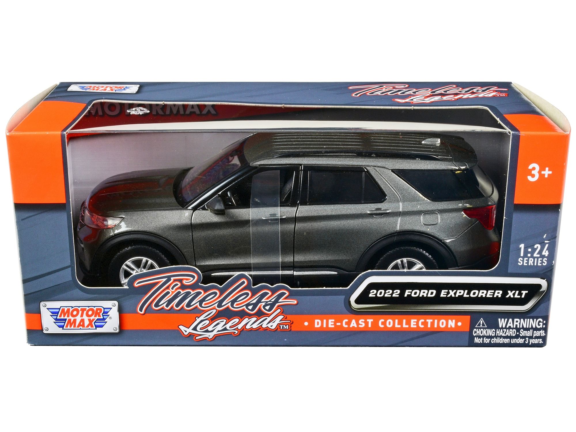 2022 Ford Explorer XLT Gray Metallic “Timeless Legends” Series 1/24 Diecast Model Car by Motormax