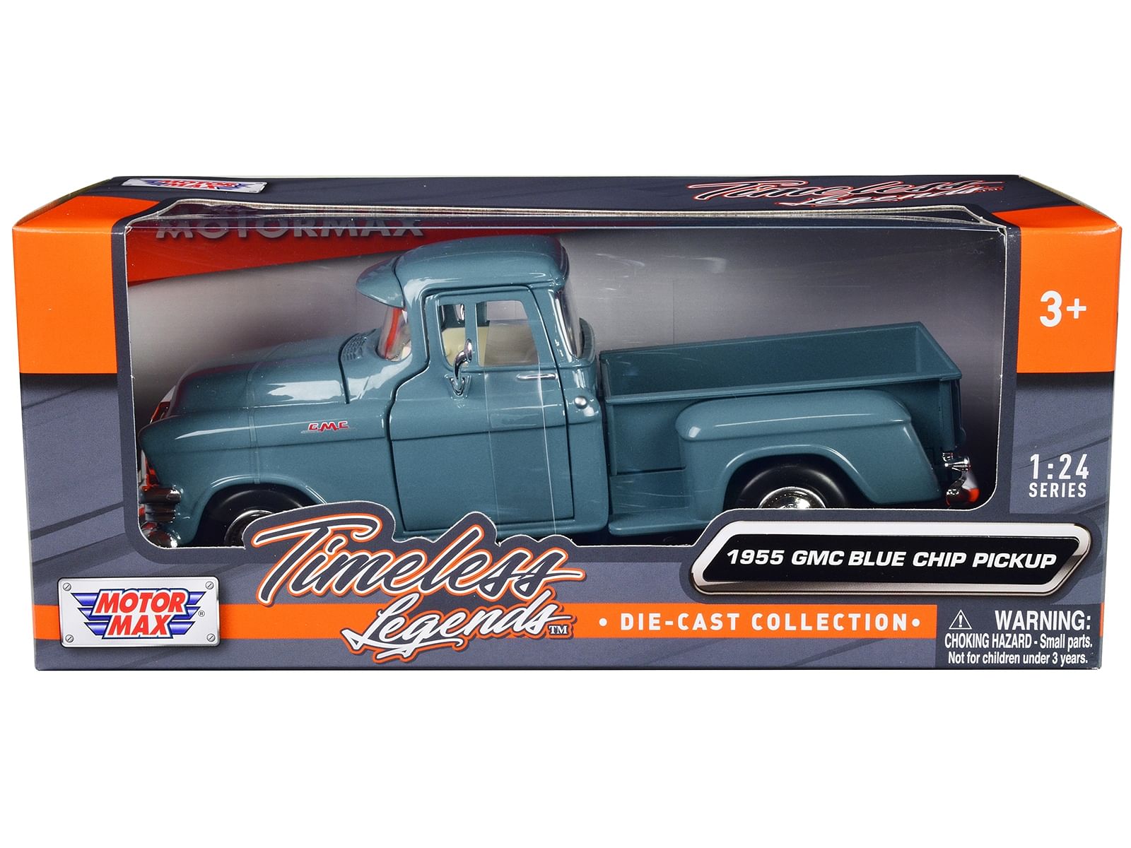 1955 GMC Blue Chip Pickup Truck Light Blue “Timeless Legends” Series 1/24 Diecast Model Car by Motormax