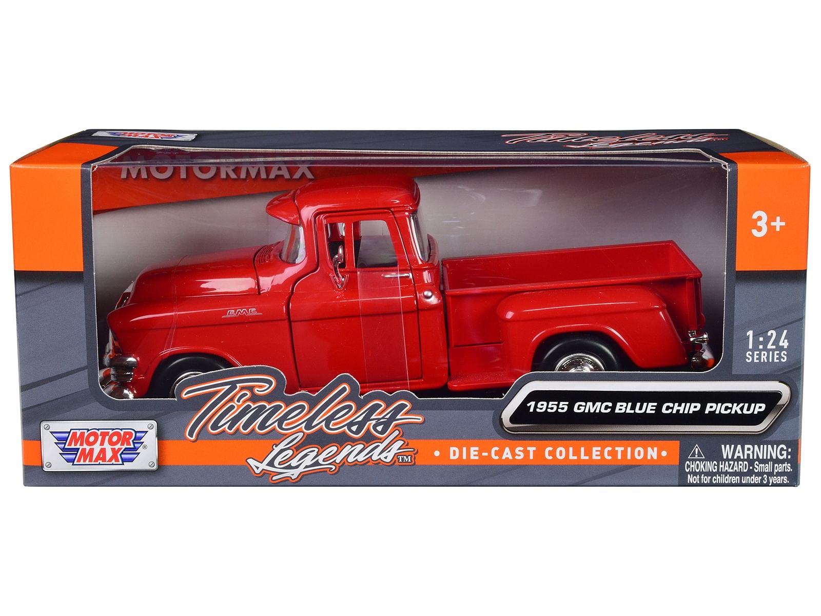 1955 GMC Blue Chip Pickup Truck Red “Timeless Legends” Series 1/24 Diecast Model Car by Motormax