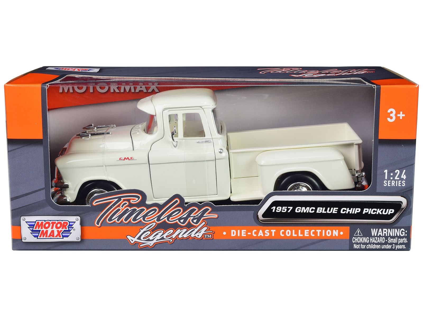 1957 GMC Blue Chip Pickup Truck White “Timeless Legends” Series 1/24 Diecast Model Car by Motormax