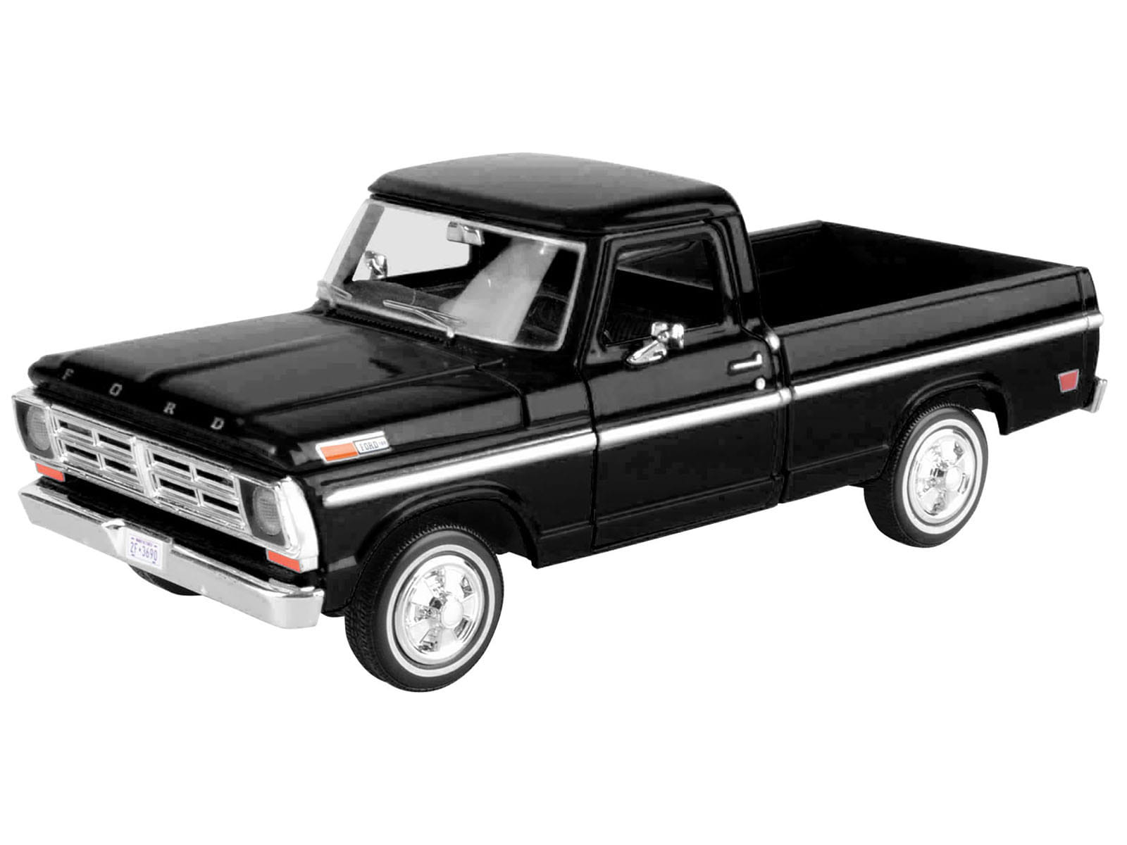 1972 Ford F-100 Pickup Truck Black "Timeless Legends" Series 1/24 Diecast Model Car by Motormax - Image 2