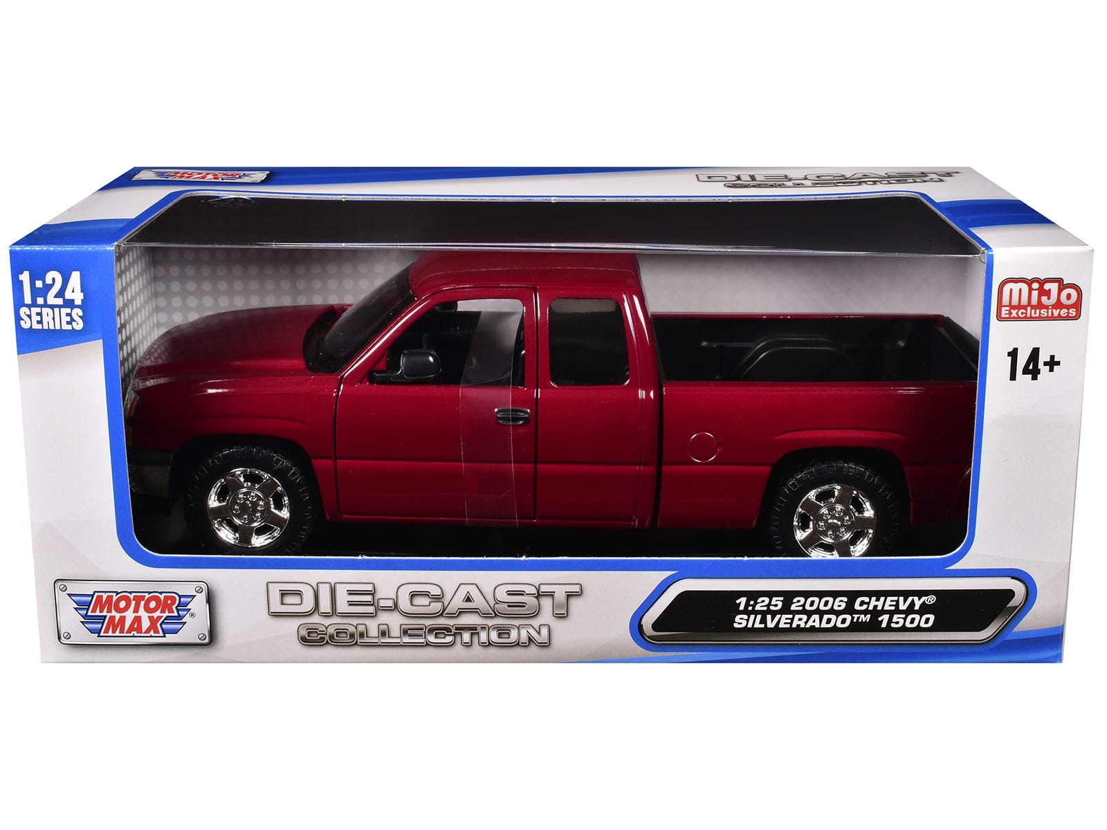 2006 Chevrolet Silverado 1500 Pickup Truck Red Metallic "Die-Cast Collection" Series 1/25 Diecast Model Car by Motormax - Image 3