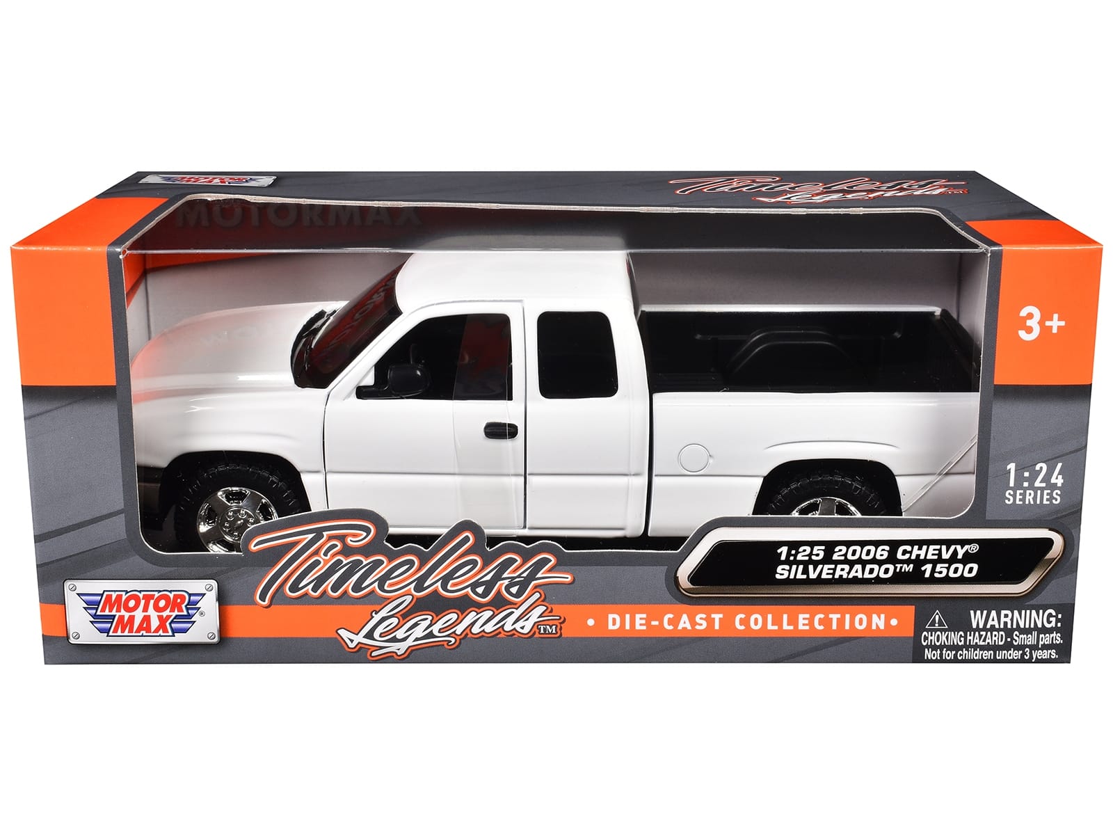 2006 Chevrolet Silverado 1500 Pickup Truck White "Timeless Legends" Series 1/25 Diecast Model Car by Motormax - Image 3