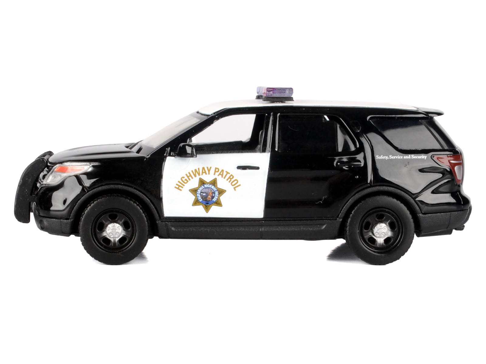 2015 Ford Police Interceptor Utility "California Highway Patrol" Black and White "Law Enforcement and Public Service" Series 1/43 Diecast Model Car by Motormax - Image 2