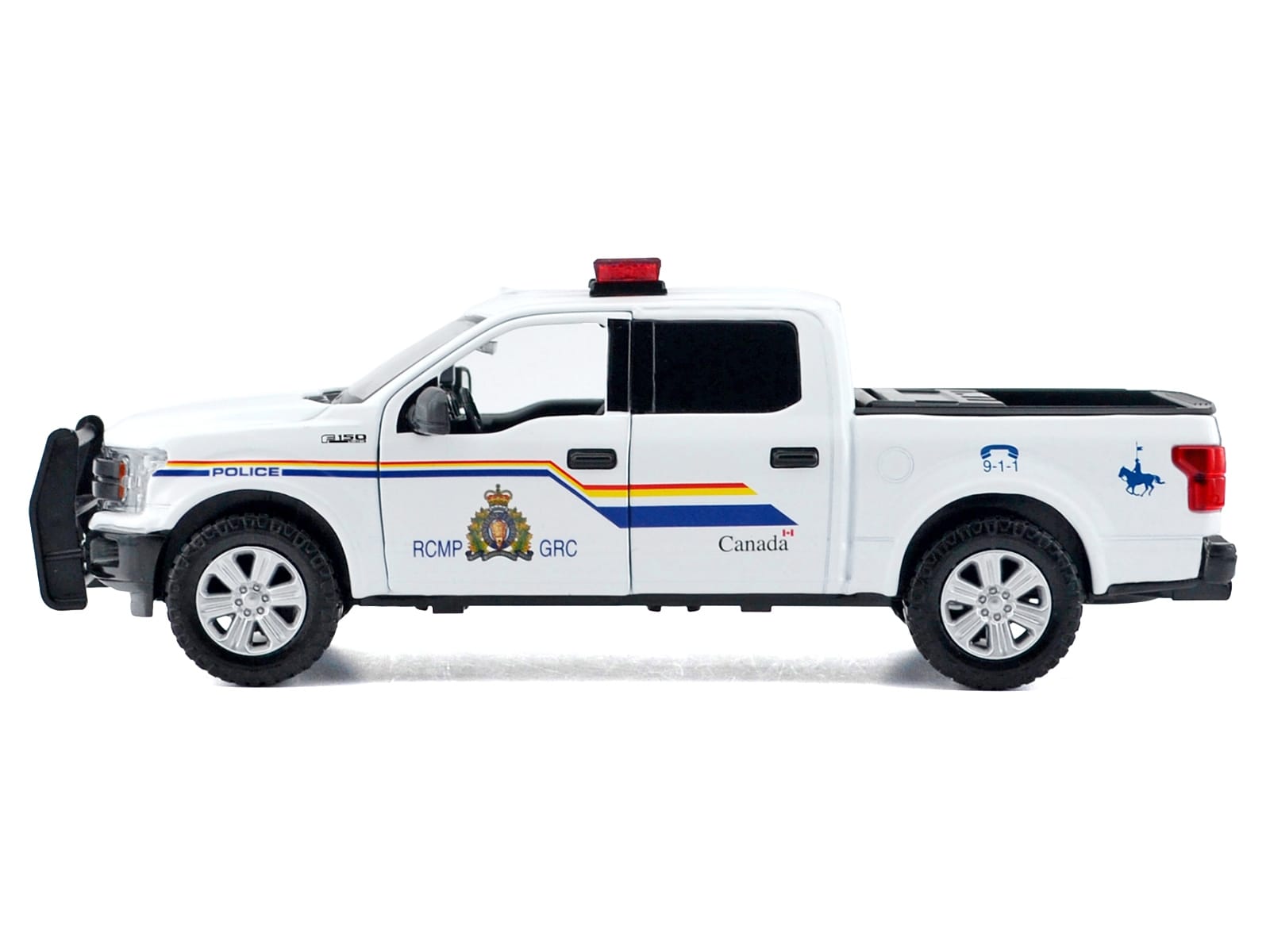 2019 Ford F-150 Lariat Crew Cab Pickup Truck "Royal Canadian Mounted Police" White with Flashing Light Bar and Front and Rear Lights and Sounds "Law Enforcement and Public Service" Series 1/27 Diecast Model Car by Motormax - Image 2