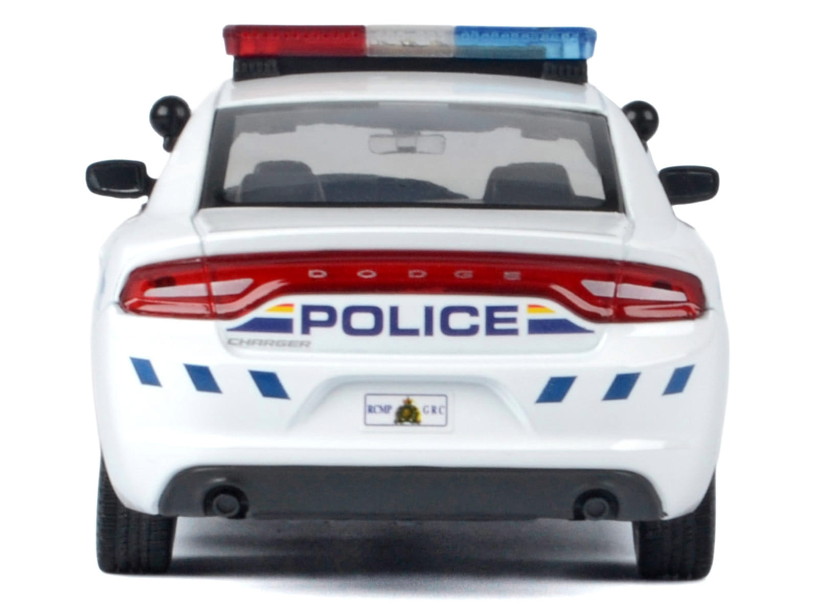 2023 Dodge Charger Pursuit Police Car "Royal Canadian Mounted Police (RCMP)" White with Flashing Light Bar and Front and Rear Lights and Sound 1/24 Diecast Model Car by Motormax - Image 4