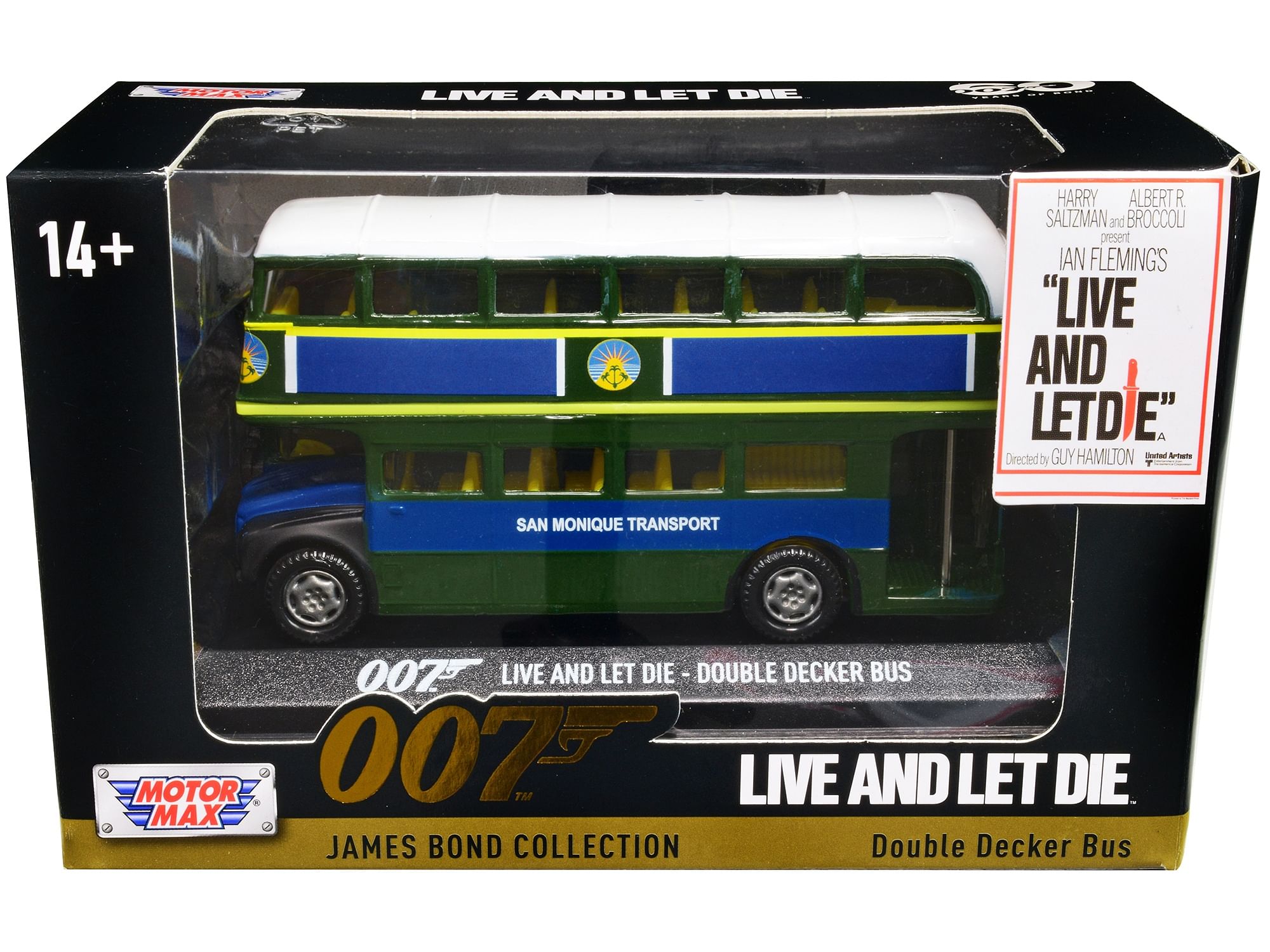 Double Decker Bus “San Monique Transport” James Bond 007 “Live and Let Die” (1973) Movie “James Bond Collection” Series Diecast Model Car by Motormax